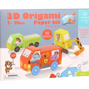 ערכת נייר אוריגמי כלי תחבורה תלת-מימד מבית טוקי טוי Tooky Toy