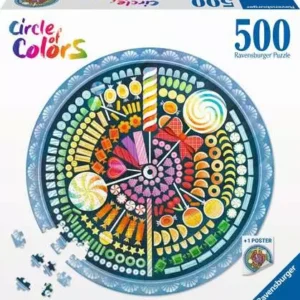 פאזל עגול 500 חלקים - ממתקים - ravensburger