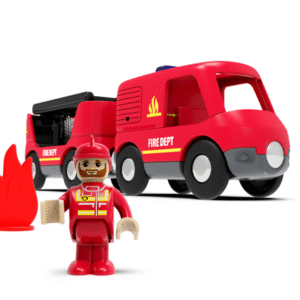 כבאית אלקטרונית עם קרון ודמות מבית Myka Fort