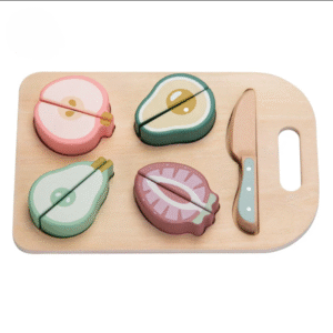 סט פירות חתוכים מעץ