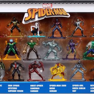 סט 18 דמויות מתכת מהעולם של ספיידרמן מבית Jada