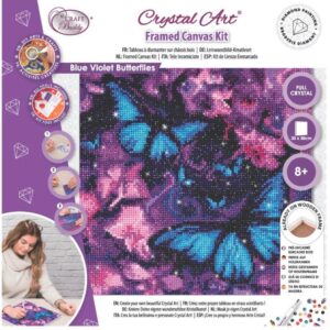 אומנות קריסטל - תמונת קנבס פרפרים סגול-כחול 30*30