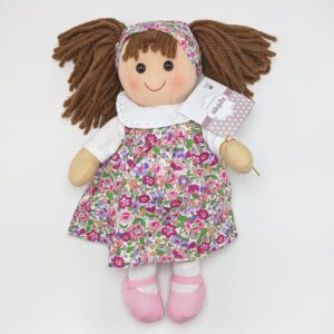 בובת אנושקה- שמלת פרחים צבעונית